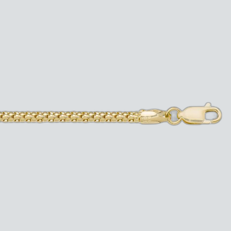 N416 - YELLOW GOLD HOLLOW POPCORN LINK