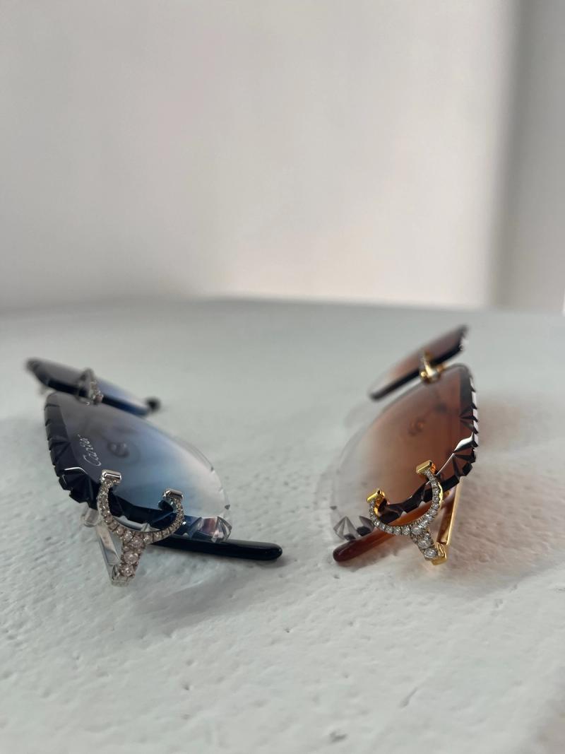Diamond-Accented Rimless Sunglasses Duo