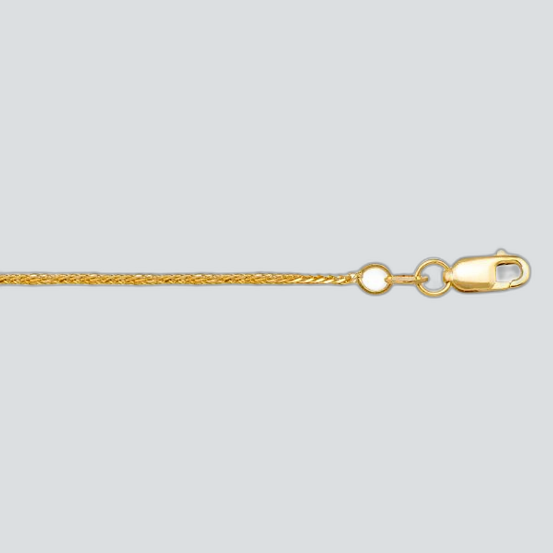 N135-LT - YELLOW GOLD SOLID SQUARE WHEAT LINK
