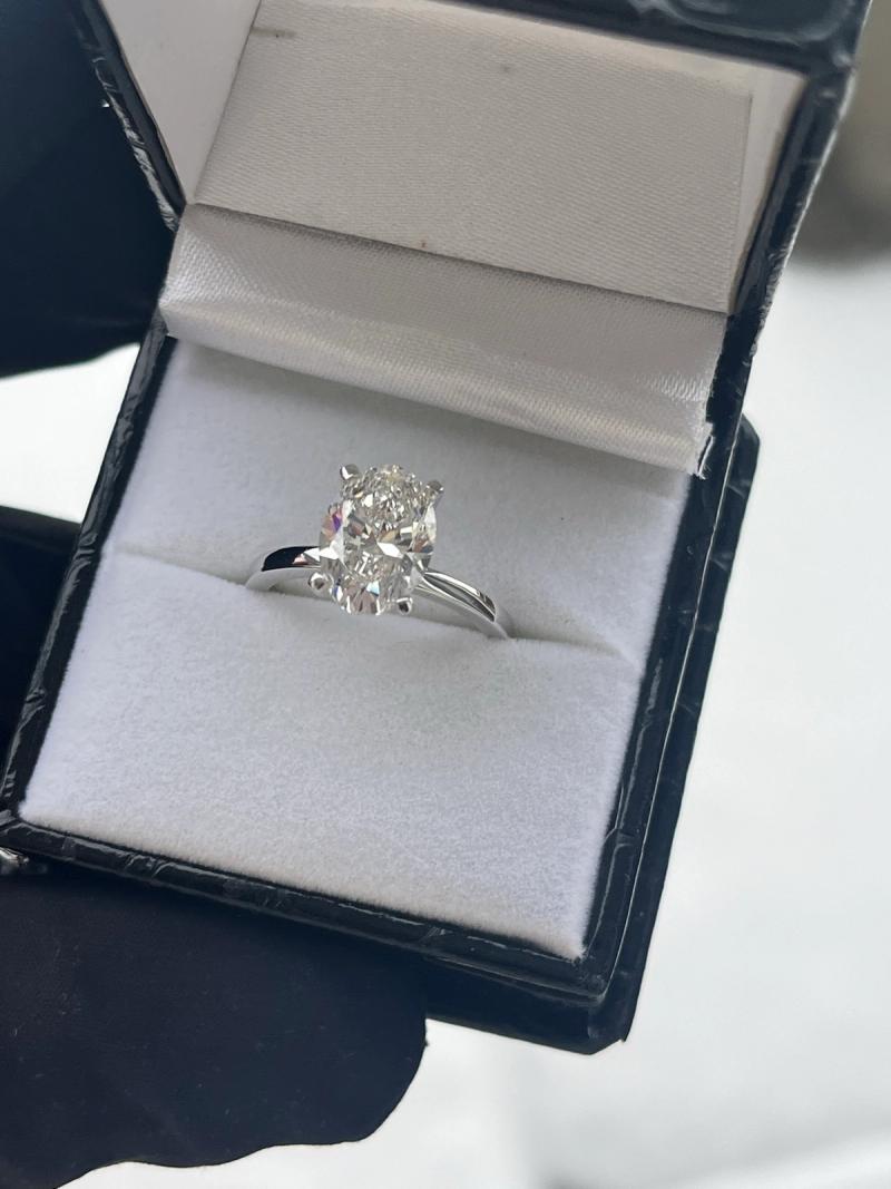 White Gold Oval Solitaire Engagement Ring
