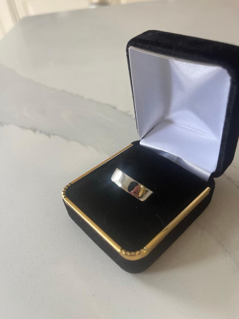 Polished White Gold Plain Wedding Band