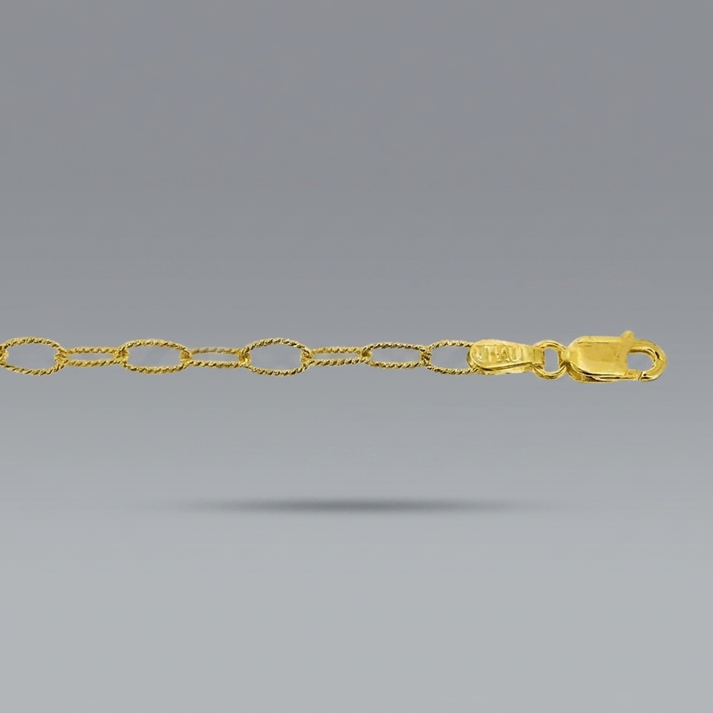 Textured Oval Chain 9.5mm - 14K solid gold chain