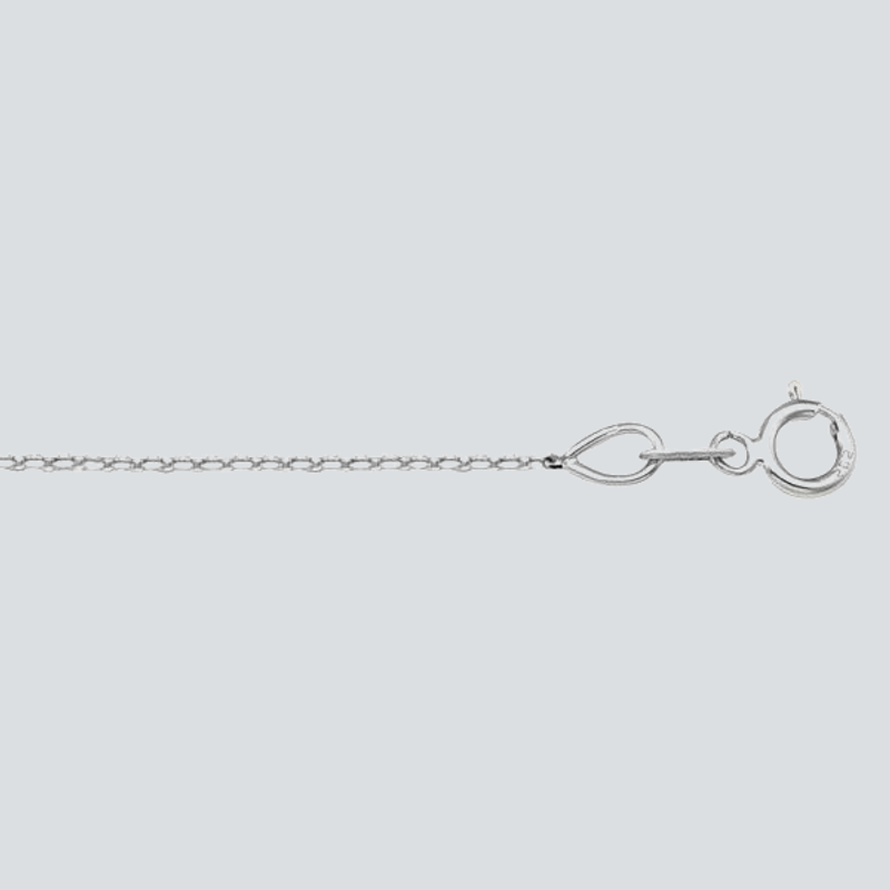 N1011-LT-DC - WHITE GOLD SOLID DIAMOND CUT OPEN CABLE LINK