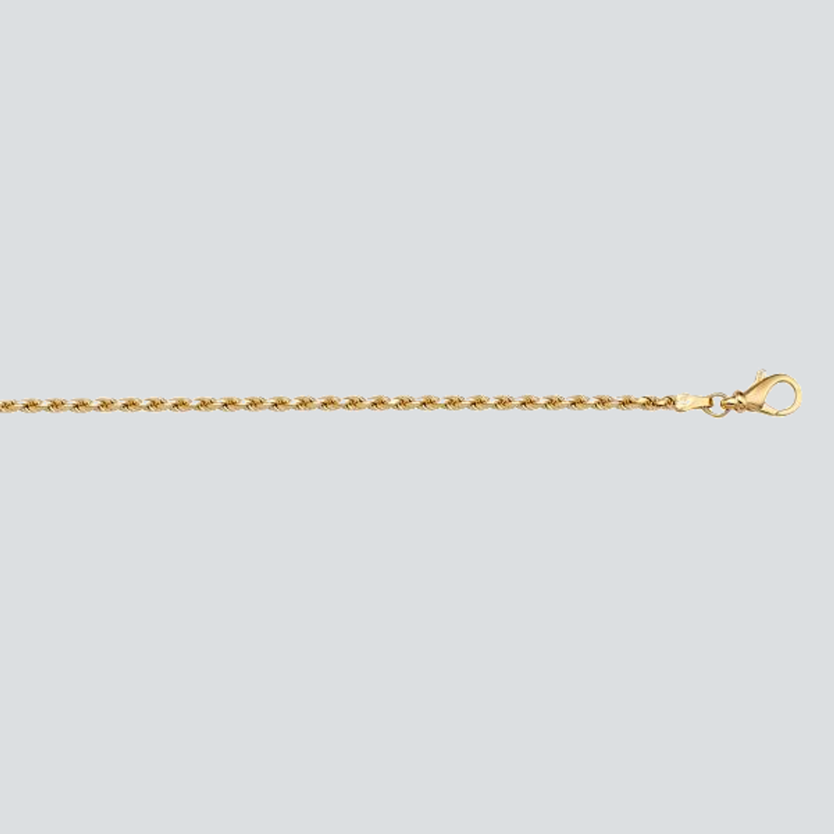 N611 - YELLOW GOLD SOLID DIAMOND CUT ROPE LINK