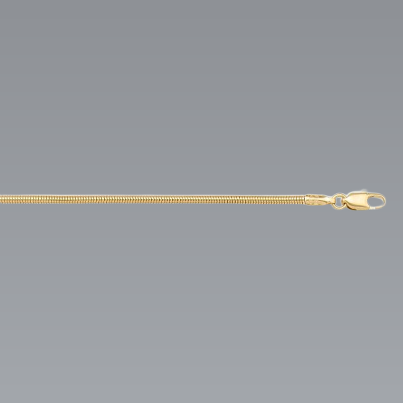 Gold Round Snake Chain 2mm - 14K solid gold chain