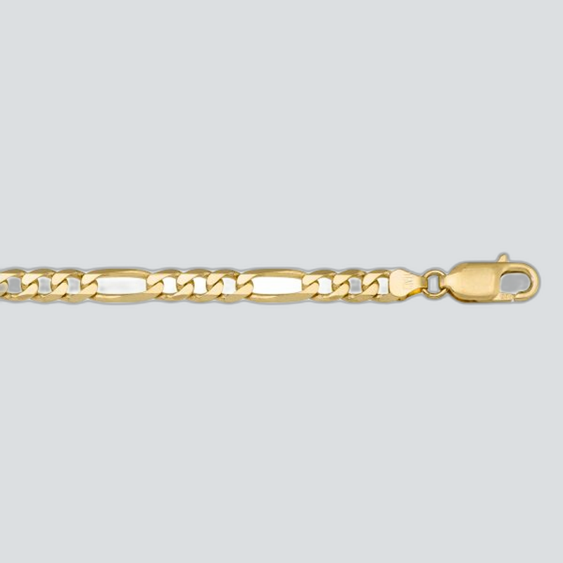 N309 - YELLOW GOLD SOLID FIGARO LINK