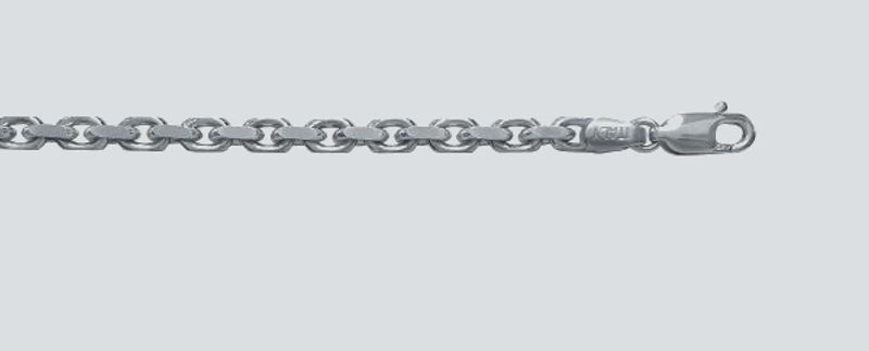 N1047 WHITE GOLD OVAL CABLE LINK