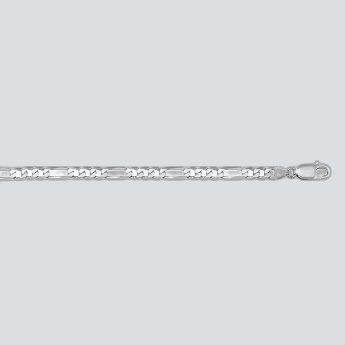 N305W - WHITE GOLD SOLID FIGARO LINK