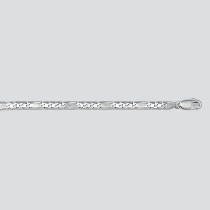N305W - WHITE GOLD SOLID FIGARO LINK