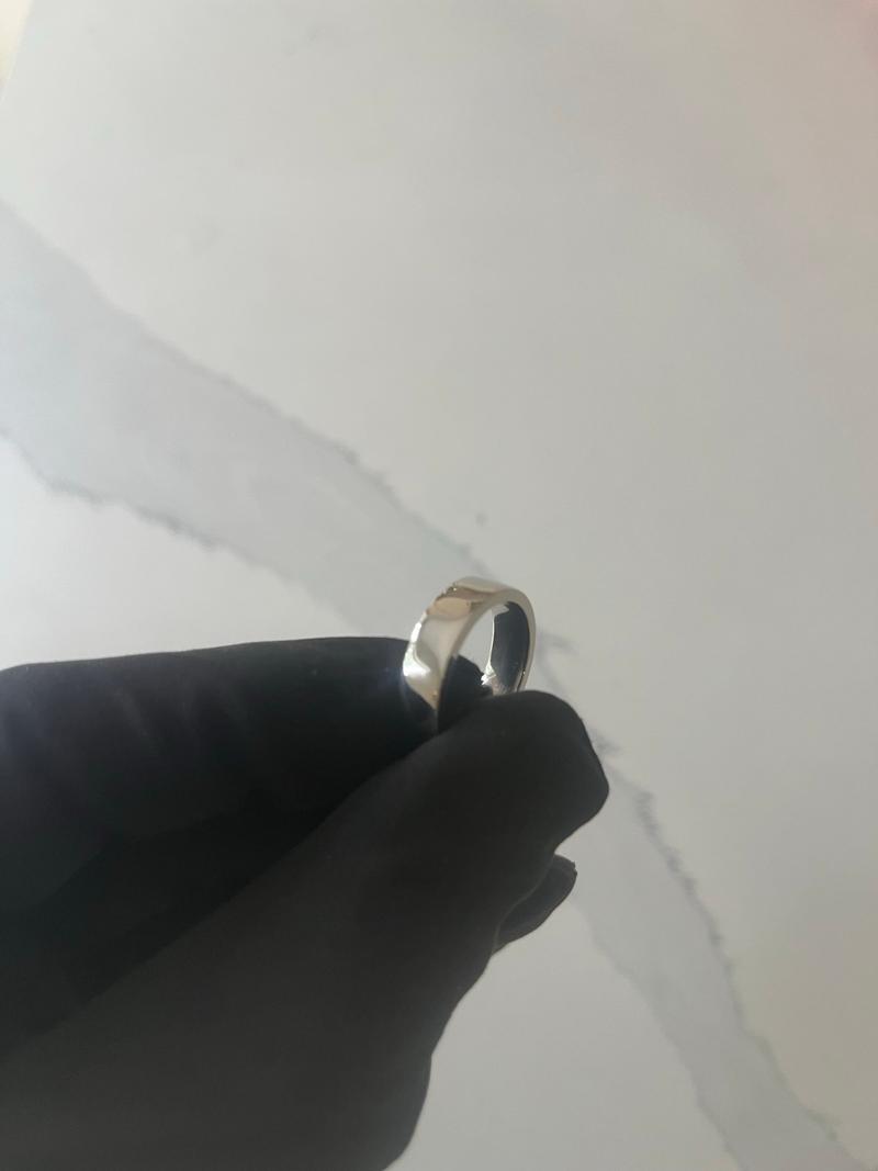 Polished White Gold Plain Wedding Band