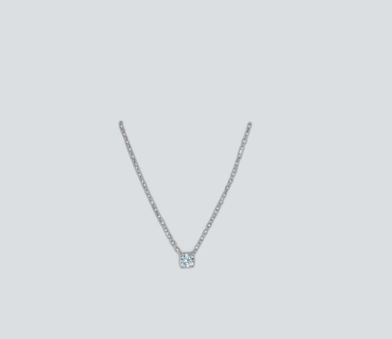 TECA311-WG 4MM C.Z SOLITARE NECKLACE 17"
