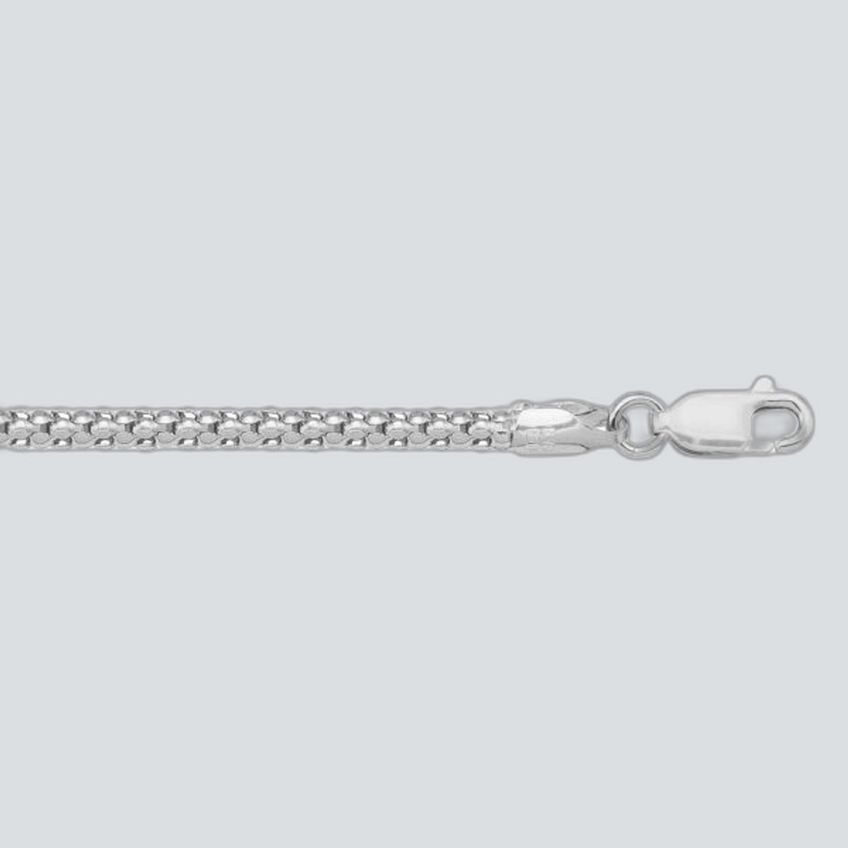 N1030 - WHITE GOLD HOLLOW POPCORN LINK