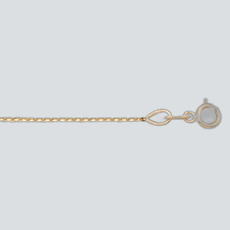 N605-LT-DC - YELLOW GOLD SOLID DIAMOND CUT OPEN CABLE LINK