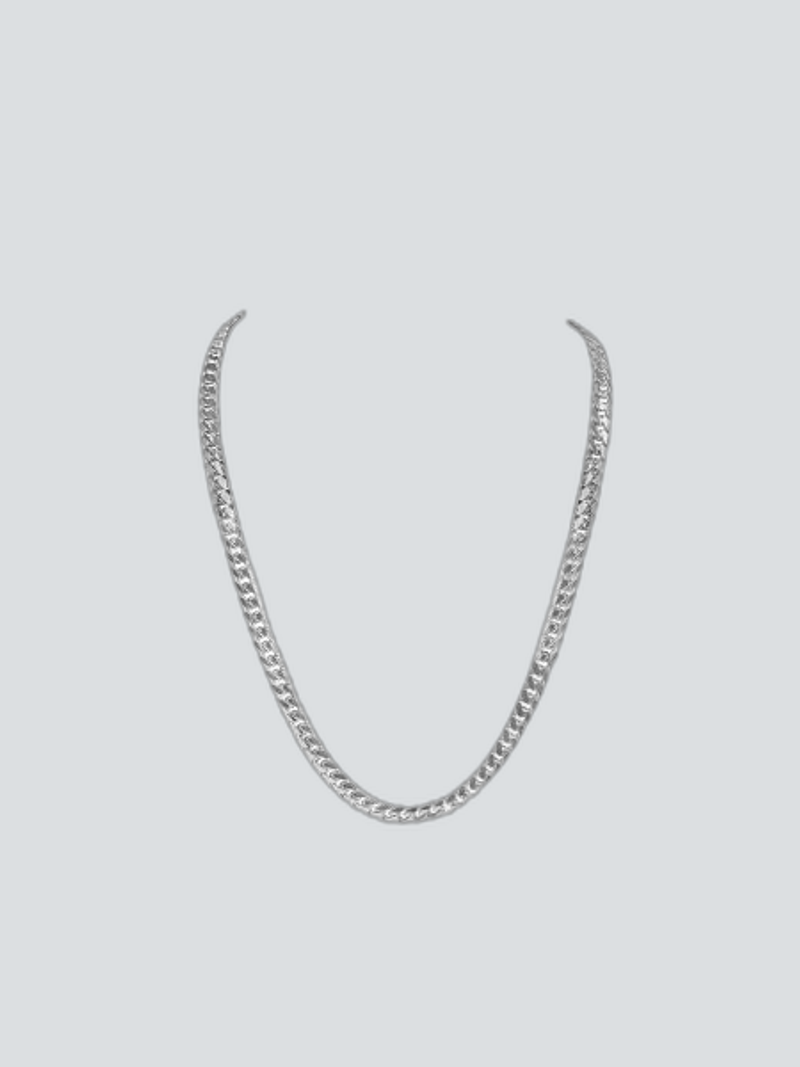 N218W WHITE GOLD SOLID DOMED CUBAN LINK (5.1MM)