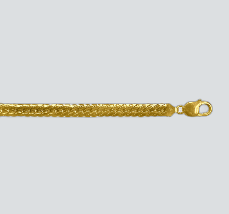 N511 YELLOW GOLD HOLLOW HERRING BONE 7MM