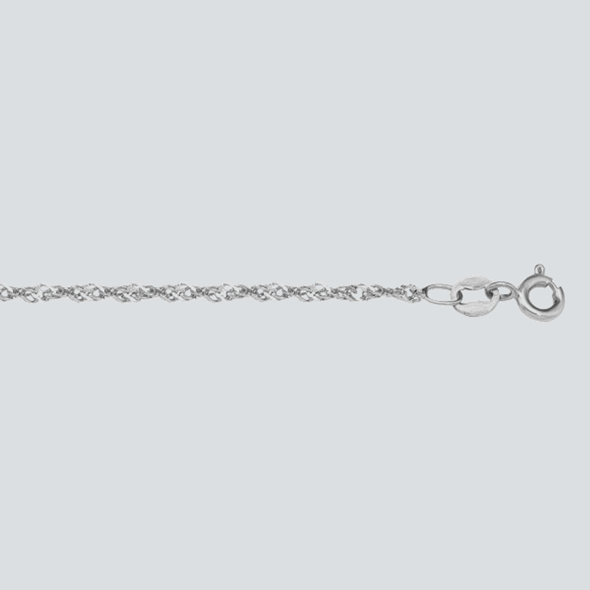 PO25W - WHITE GOLD SOLID SINGAPORE LINK