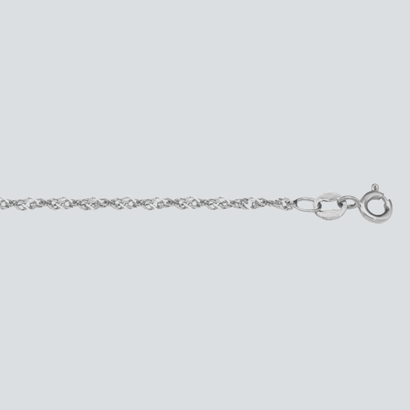 PO25W - WHITE GOLD SOLID SINGAPORE LINK