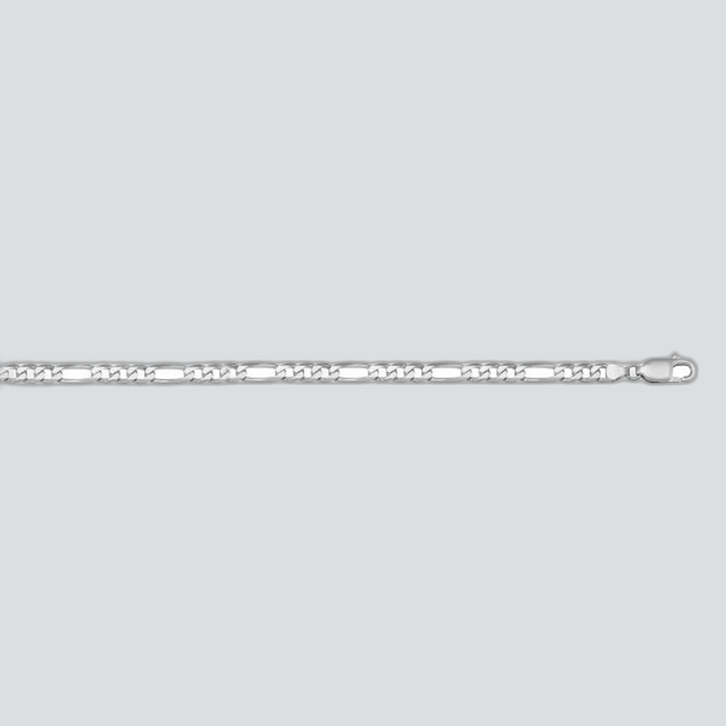 N304W - WHITE GOLD SOLID FIGARO LINK