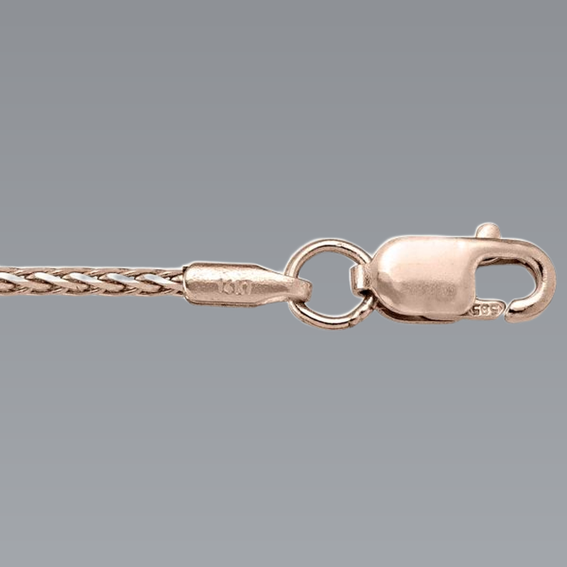 Diamond Cut Wheat Chain 1.2mm - 14K solid gold chain