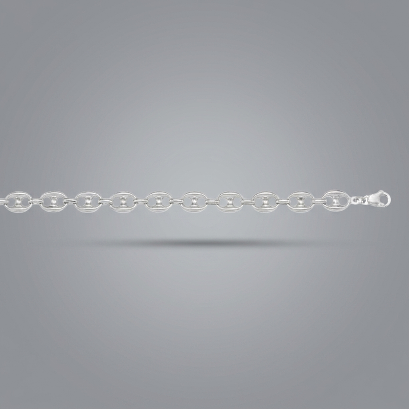 Gold Puffed Anchor Chain 5mm - 14K hollow gold chain