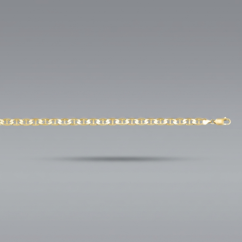Gold Flat Anchor Chain 3mm - 14K hollow gold chain