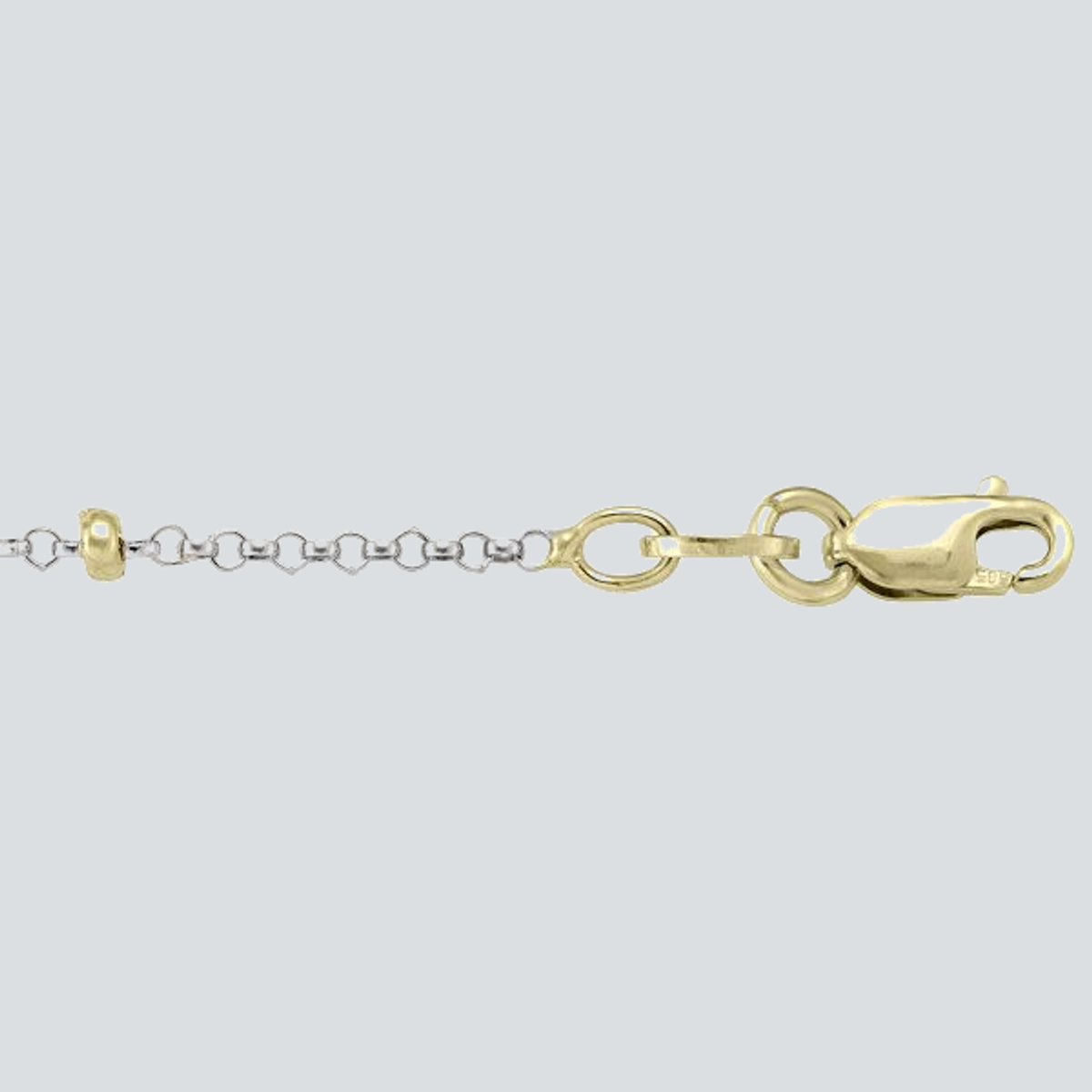 N905 - TWO TONE GOLD STATION BEAD LINK
