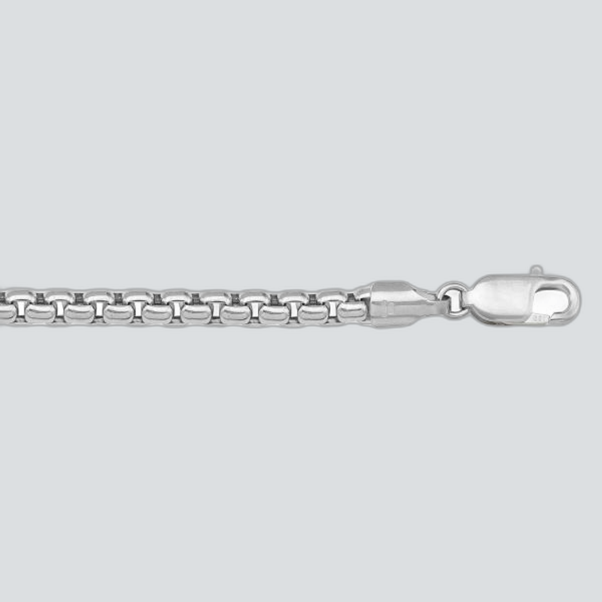 N603W - WHITE GOLD HOLLOW BOX LINK