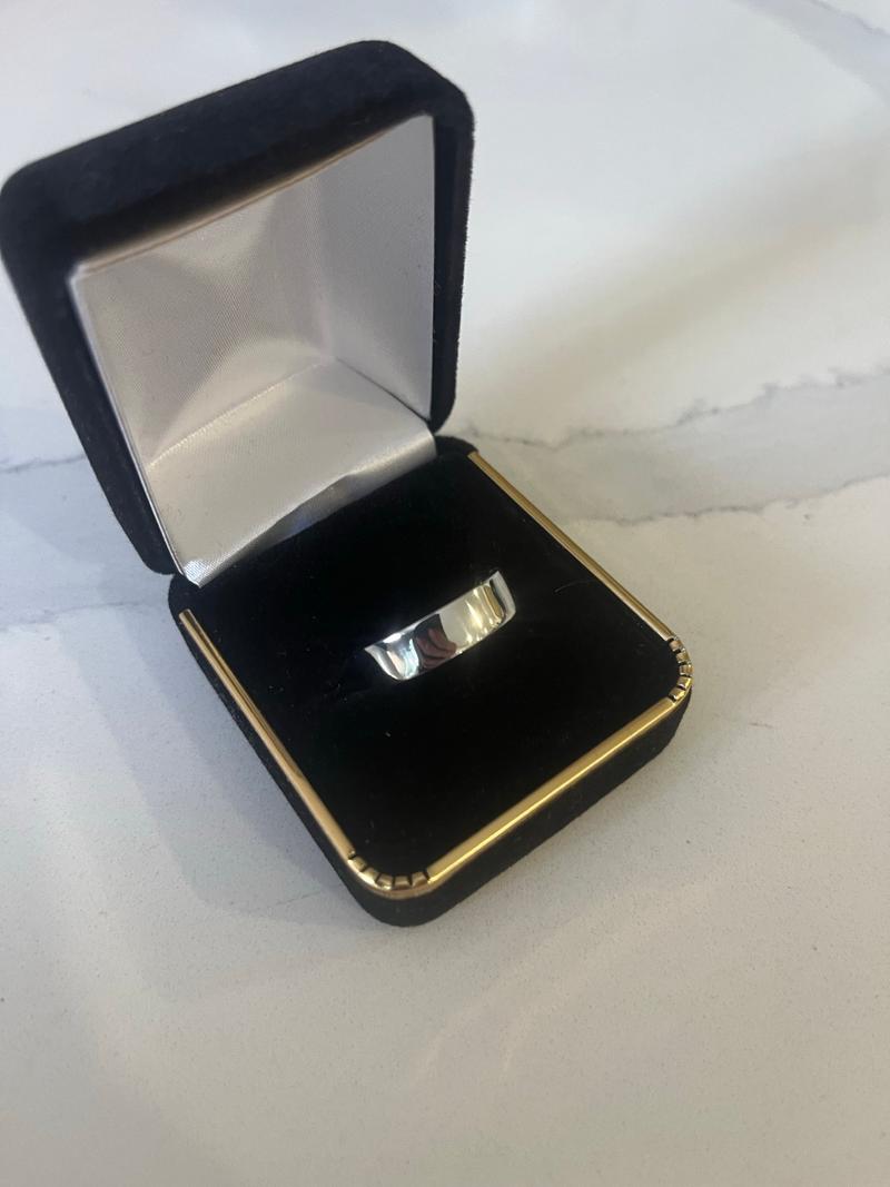 Polished White Gold Plain Wedding Band