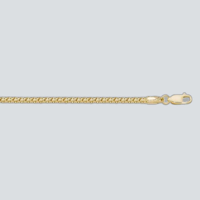 N415 - YELLOW GOLD HOLLOW POPCORN LINK