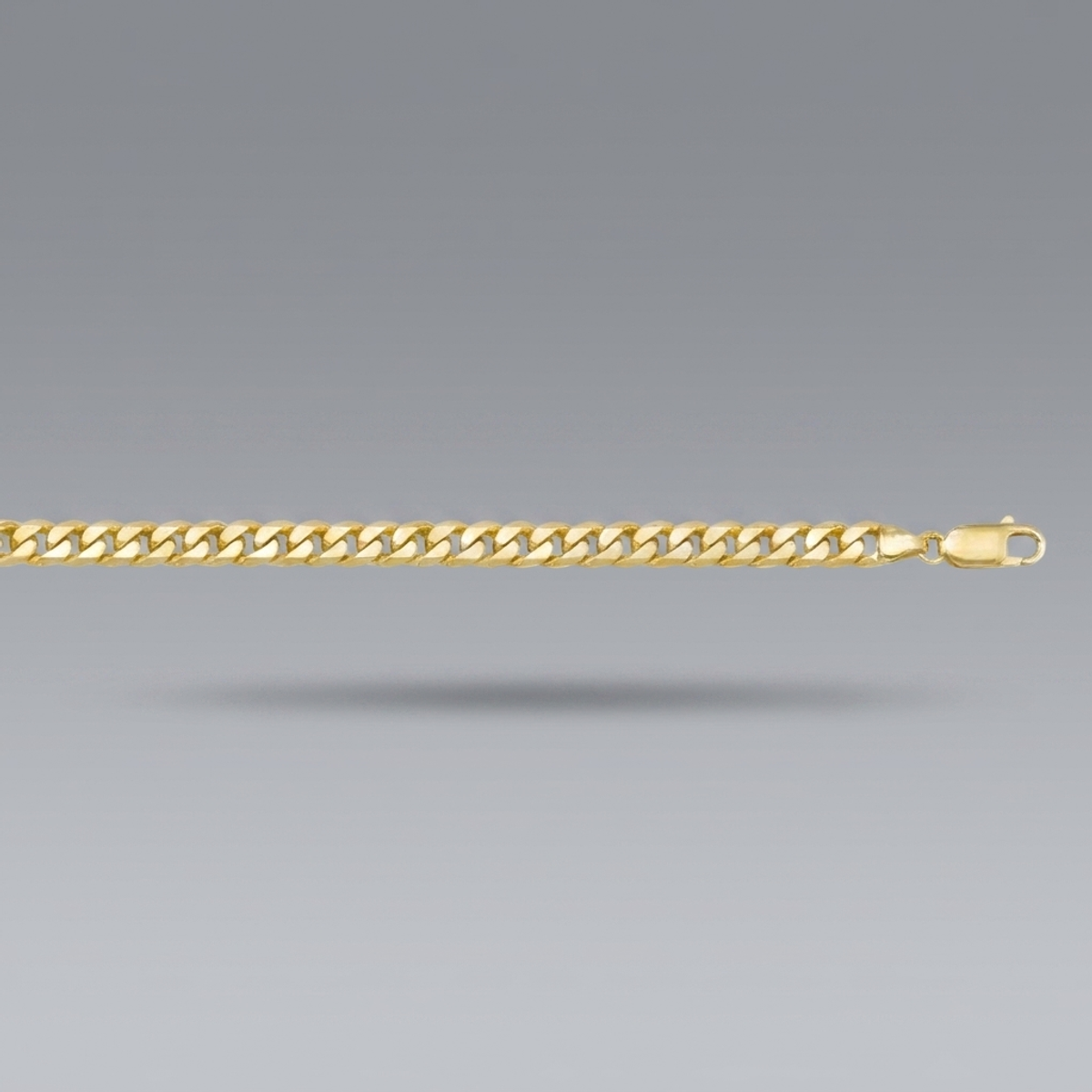Flat Beveled Curb Chain 5.6mm - 10K solid gold chain