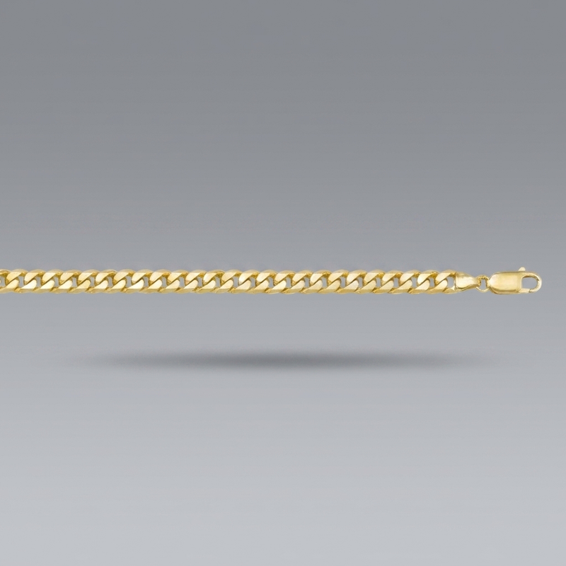 Flat Beveled Curb Chain 5.6mm - 10K solid gold chain
