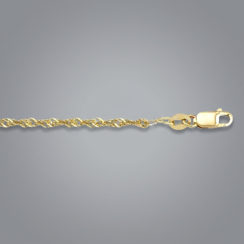 Gold Singapore Chain 2.7mm - 10K hollow gold chain
