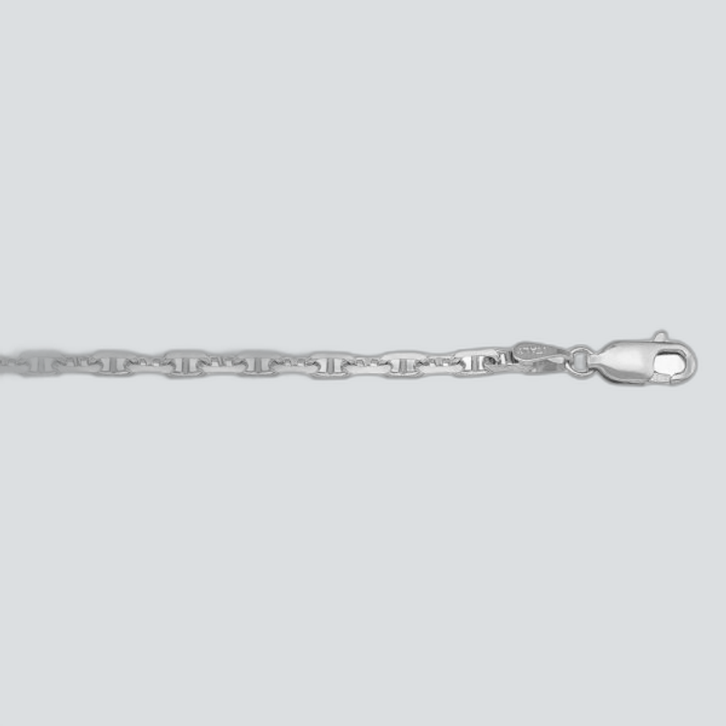 N119W - WHITE GOLD SOLID ANCHOR LINK