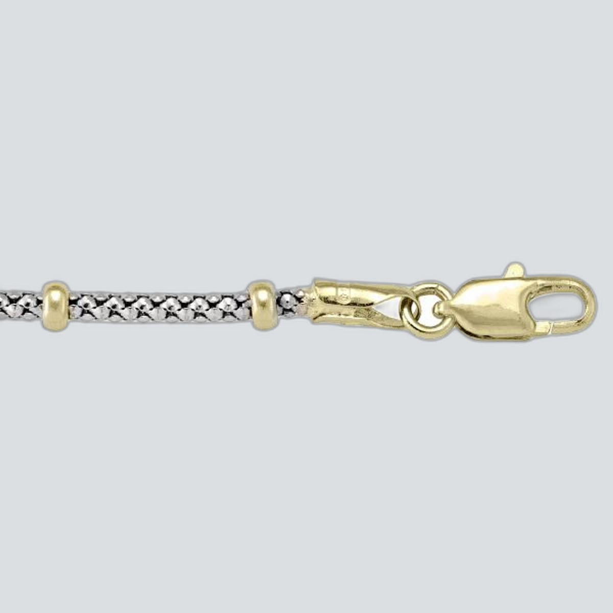 N910 - TWO TONE GOLD STATION BEAD LINK