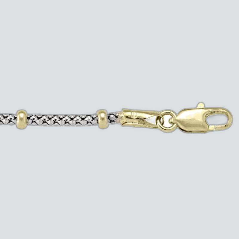 N910 - TWO TONE GOLD STATION BEAD LINK
