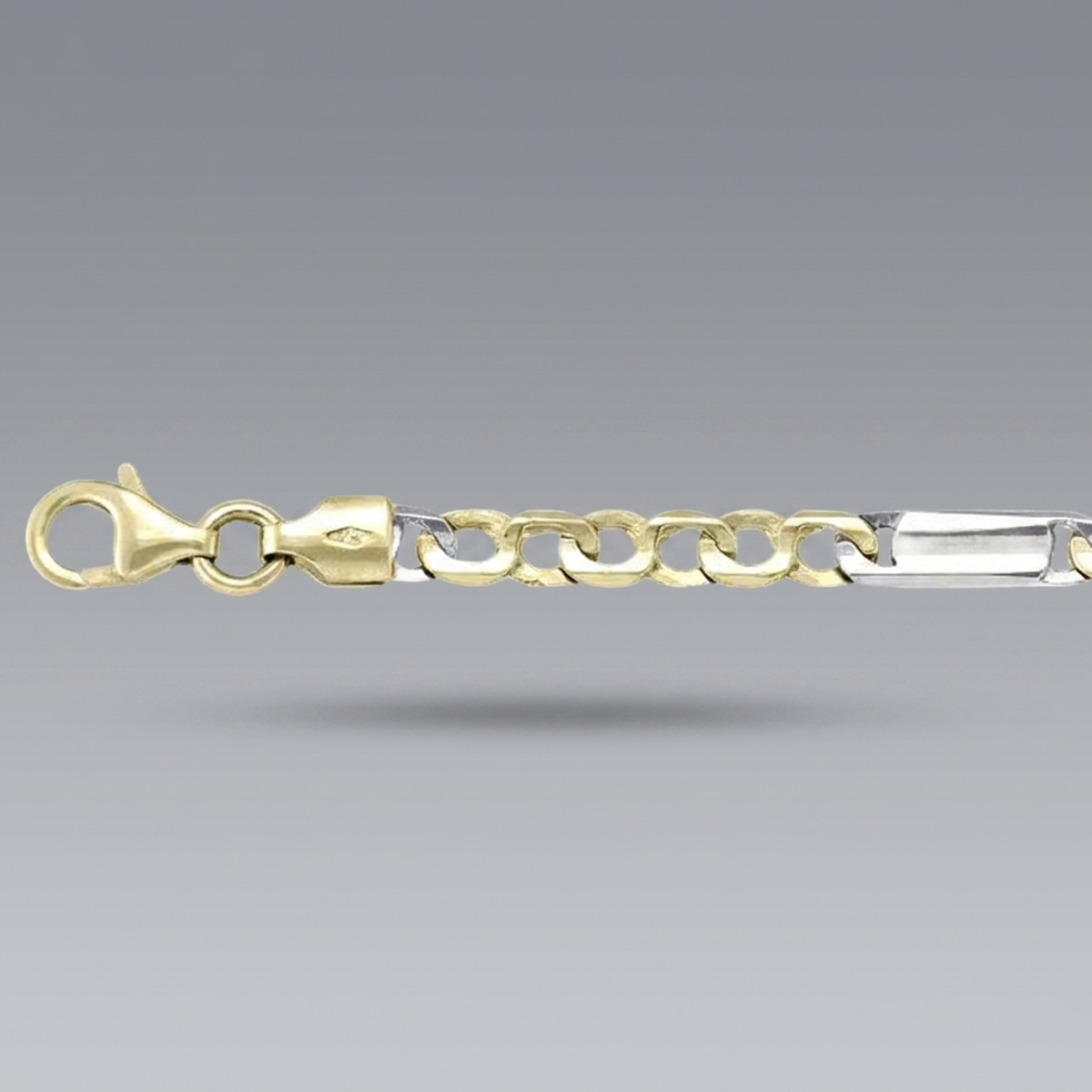 Tone Flat Fancy Chain 3.7mm - 18K solid gold chain