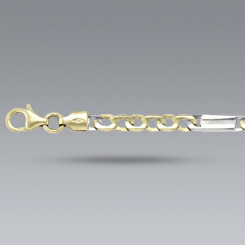 Tone Flat Fancy Chain 3.7mm - 18K solid gold chain