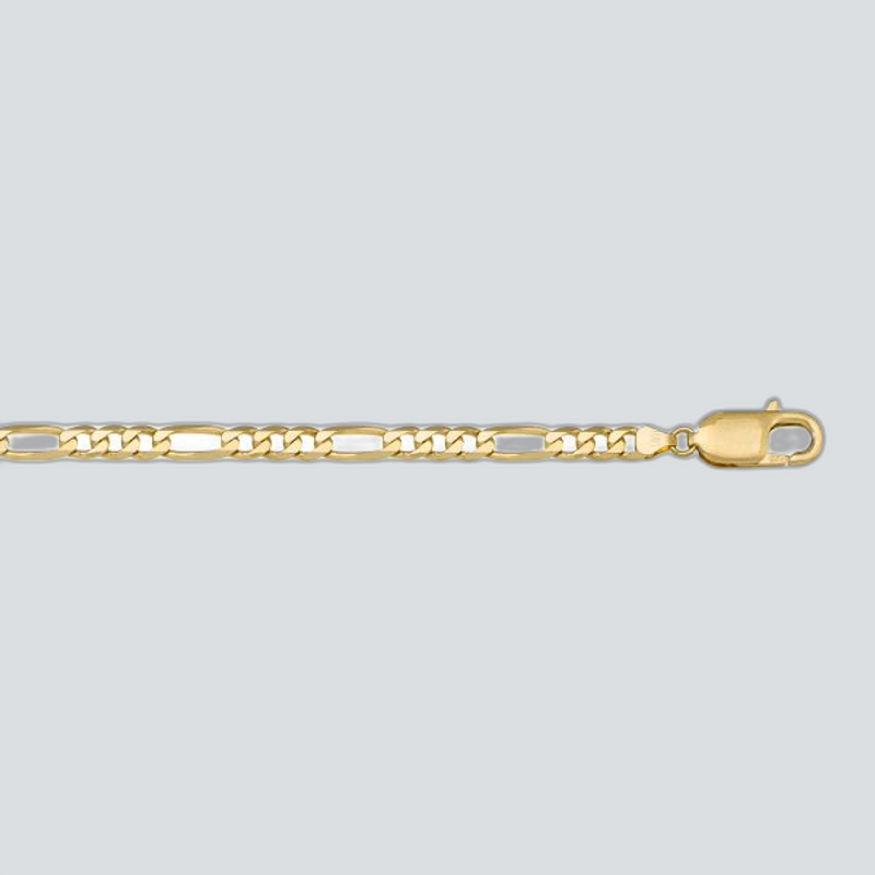 N306 - YELLOW GOLD SOLID FIGARO LINK