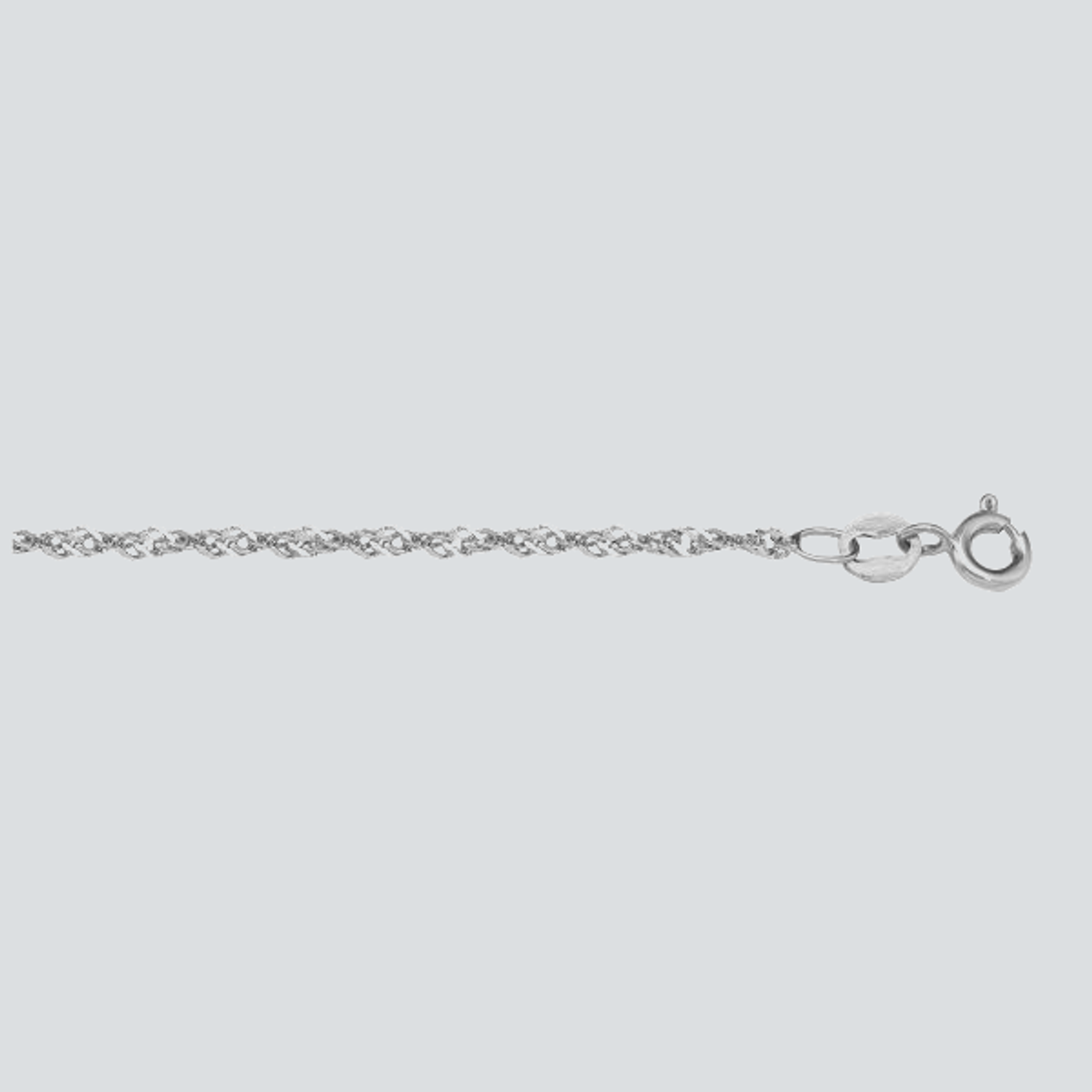 N122W-LT - WHITE GOLD SOLID SINGAPORE LINK