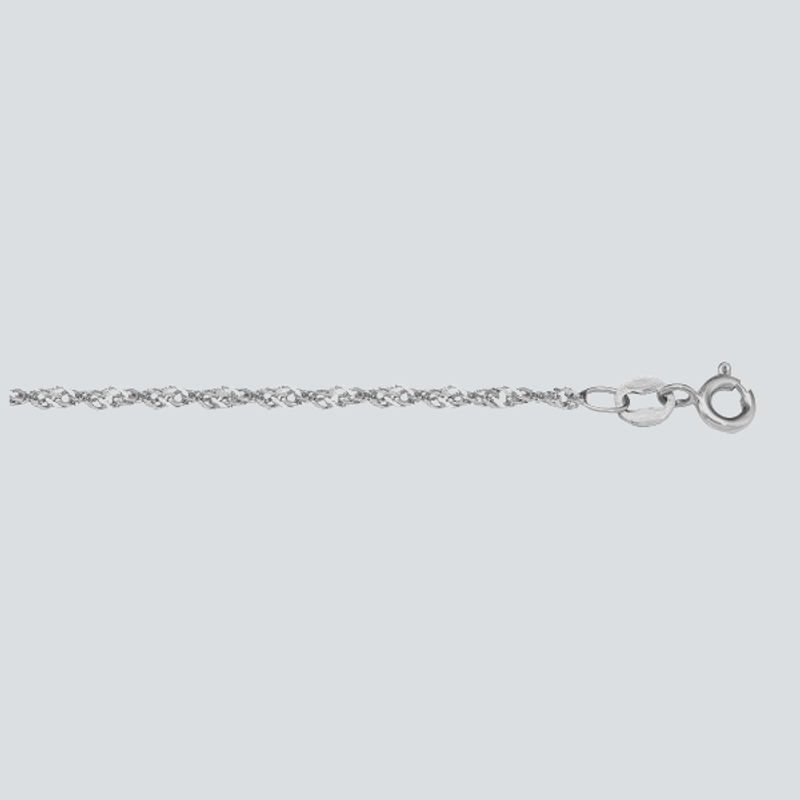 N122W-LT - WHITE GOLD SOLID SINGAPORE LINK