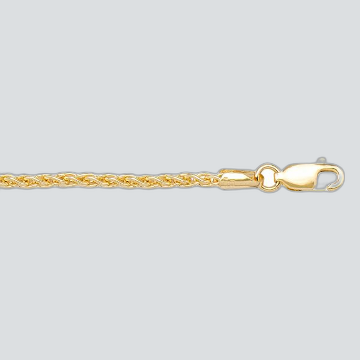 N137 - YELLOW GOLD SOLID ROUND WHEAT LINK