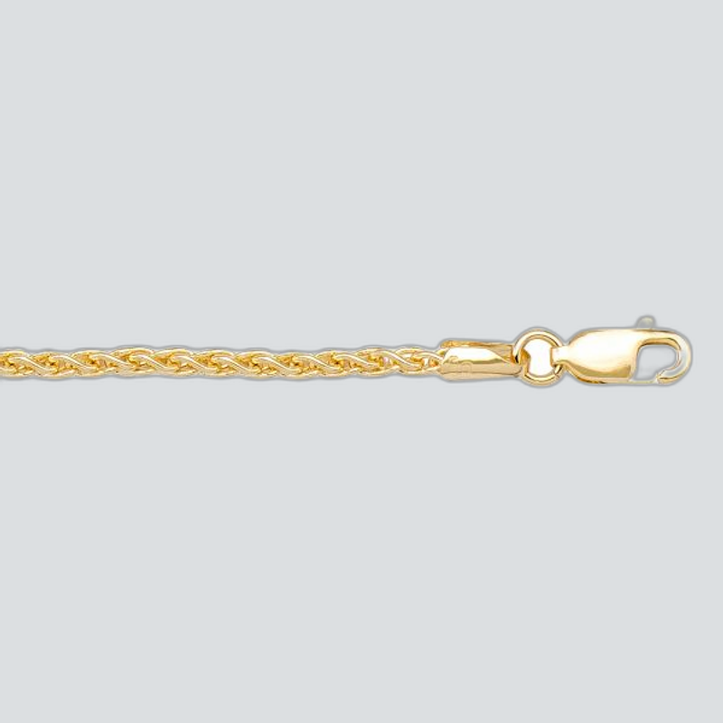 N137 - YELLOW GOLD SOLID ROUND WHEAT LINK