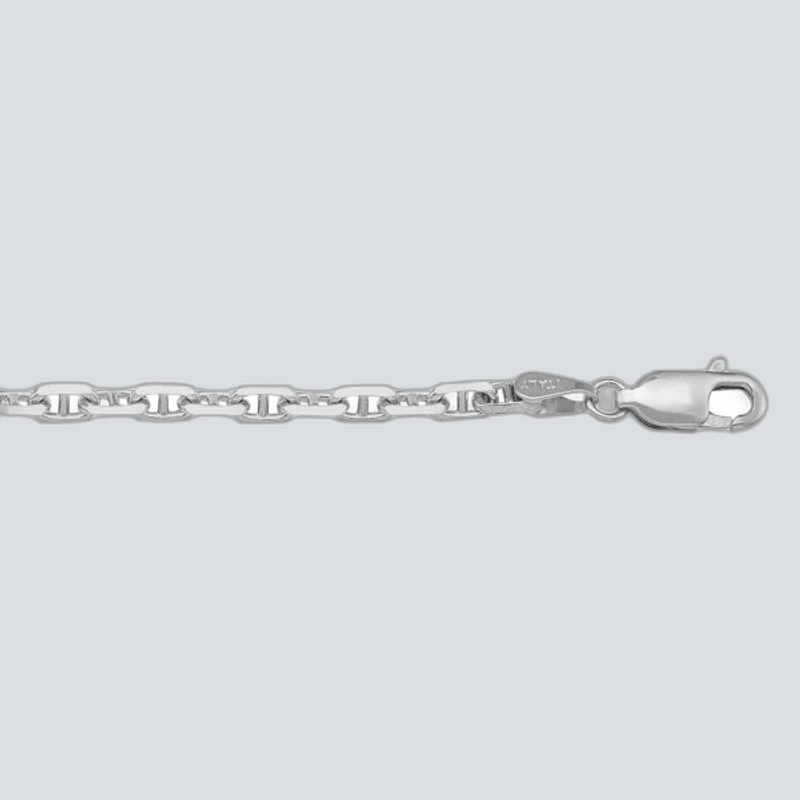 N120W - WHITE GOLD SOLID ANCHOR LINK