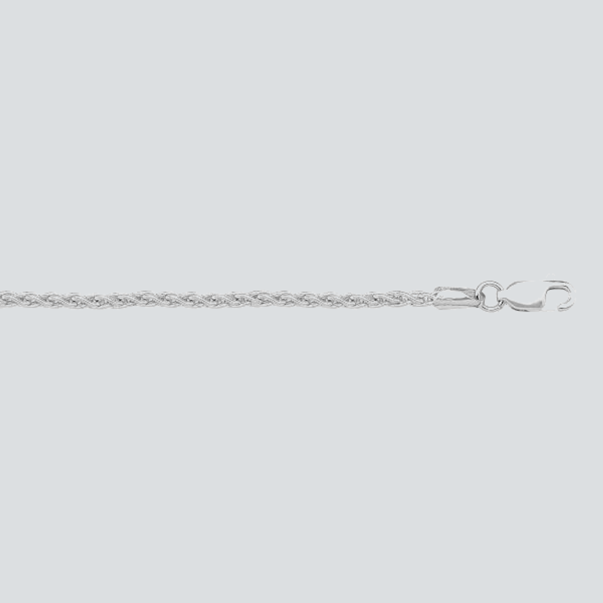 N1027 - WHITE GOLD SOLID ROUND WHEAT LINK