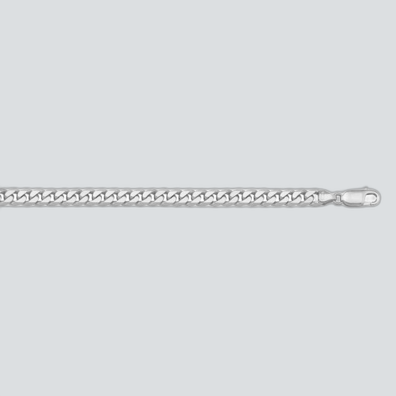 N1020 - WHITE GOLD SOLID FLAT BEVELED LINK