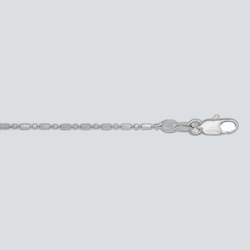 N1037 - WHITE GOLD STATION BEAD LINK