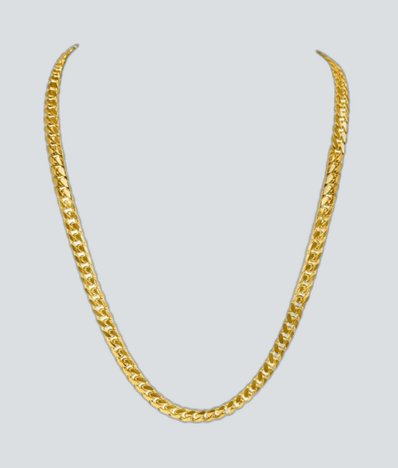 N218 - YELLOW GOLD SOLID DOMED LINK