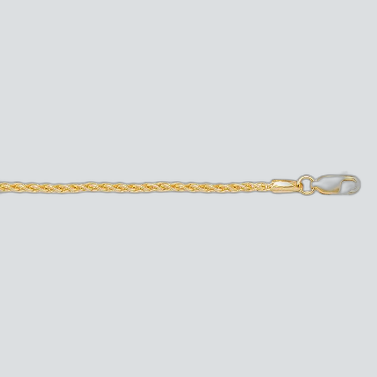 N136 - YELLOW GOLD SOLID ROUND WHEAT LINK
