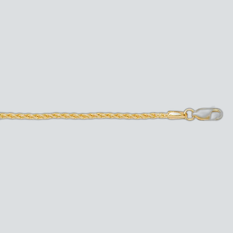 N136 - YELLOW GOLD SOLID ROUND WHEAT LINK