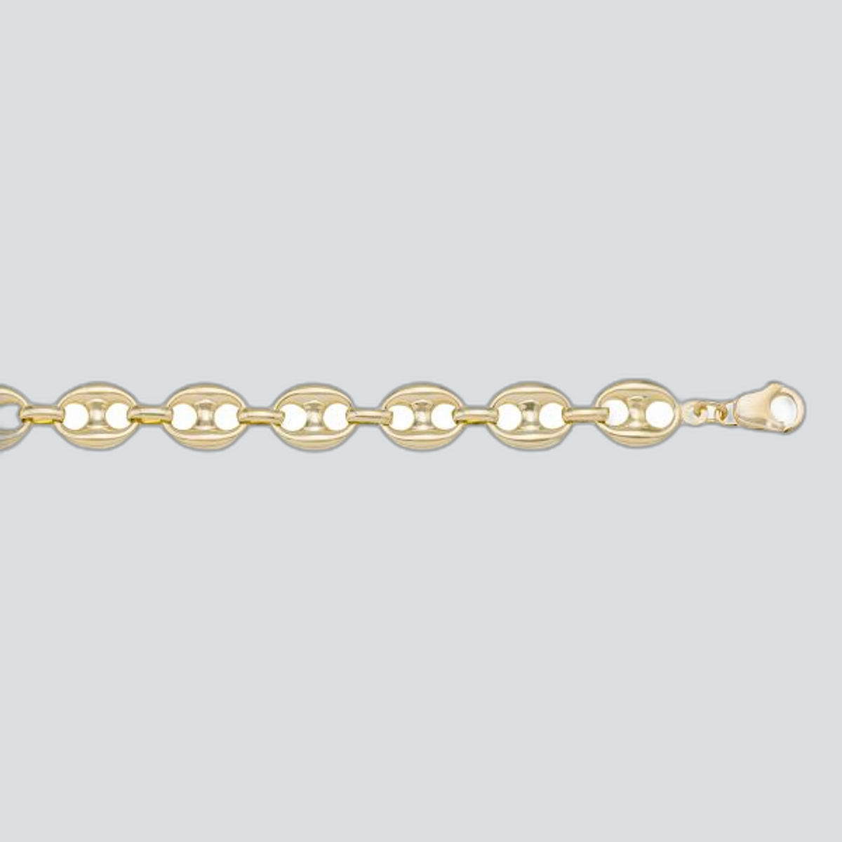 N726 - YELLOW GOLD HOLLOW PUFFED ANCHOR LINK